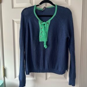 Cute Cotton/Knit front tie sweater
